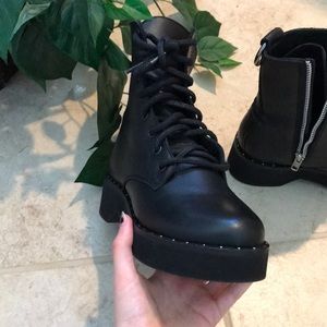 Steve Madden Black Combat Boots